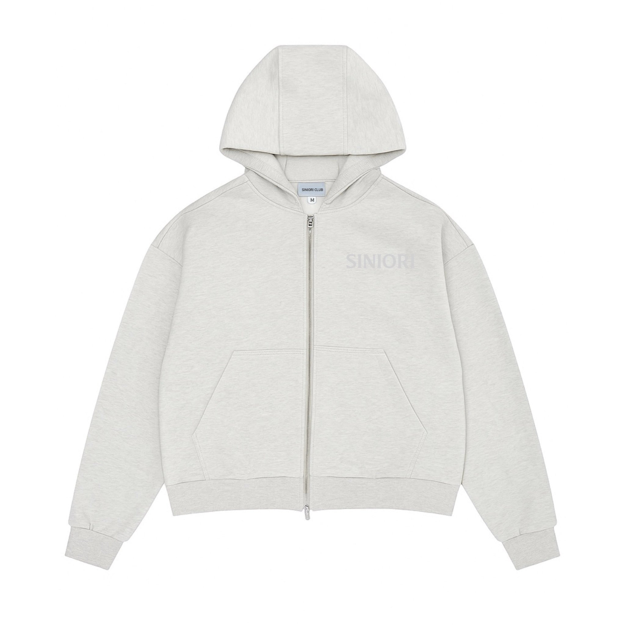 SINIORI CLOUD ZIP UP HOODIE - SOFT MARL GREY